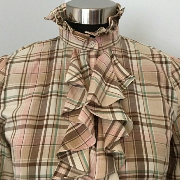 Ralph Lauren Tops - Ralph Lauren Plaid Blouse, ruffle front